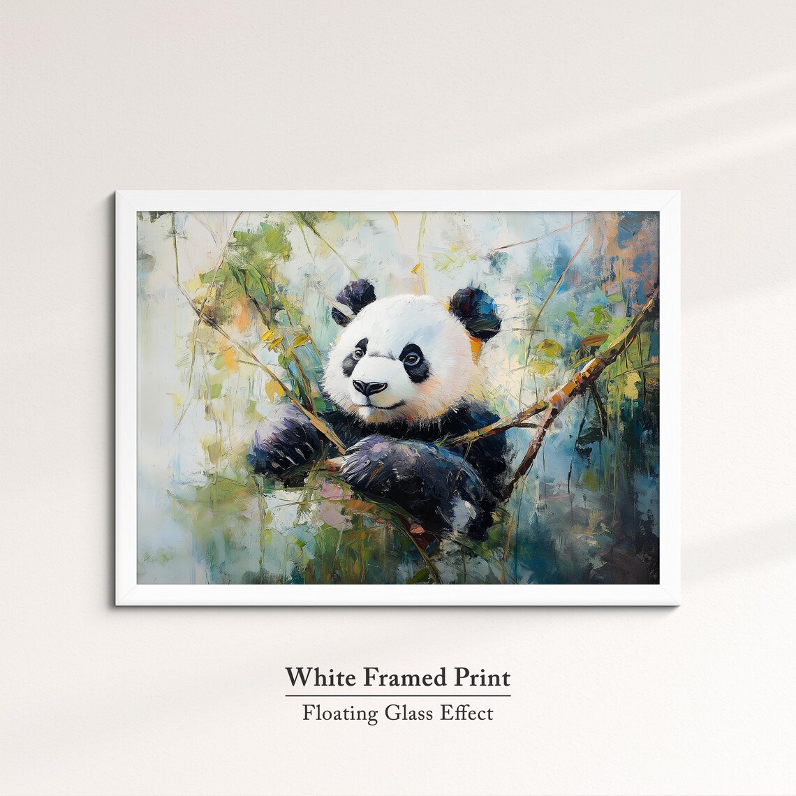 Panda Abstract Oil Painting Soft Impressionist Bamboo Wildlife Poster - Image 7