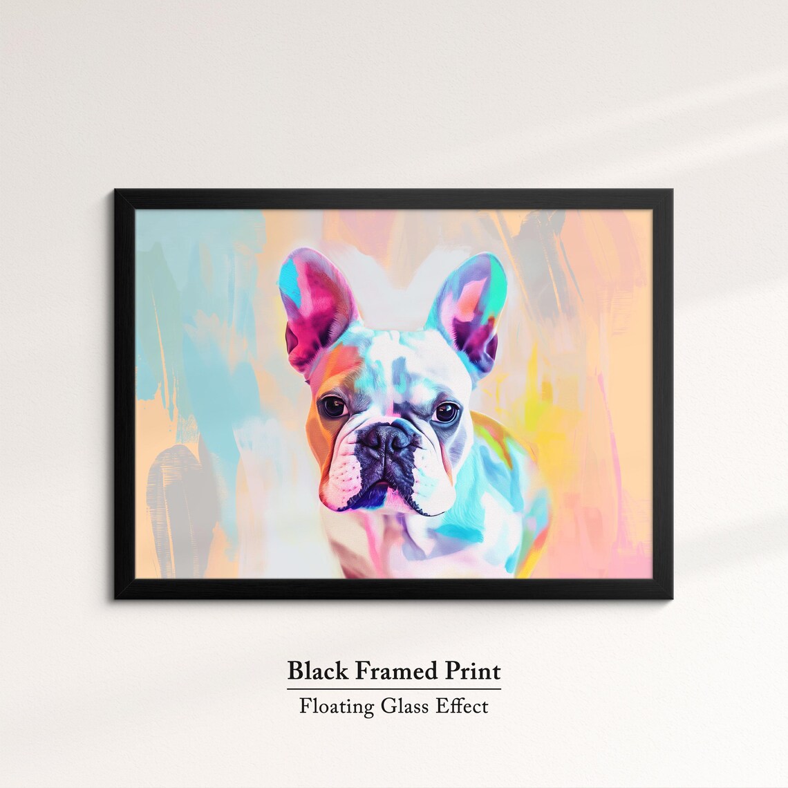 French Bulldog Neon Rainbow Abstract Portrait Colorful Dog Art Poster - Image 8