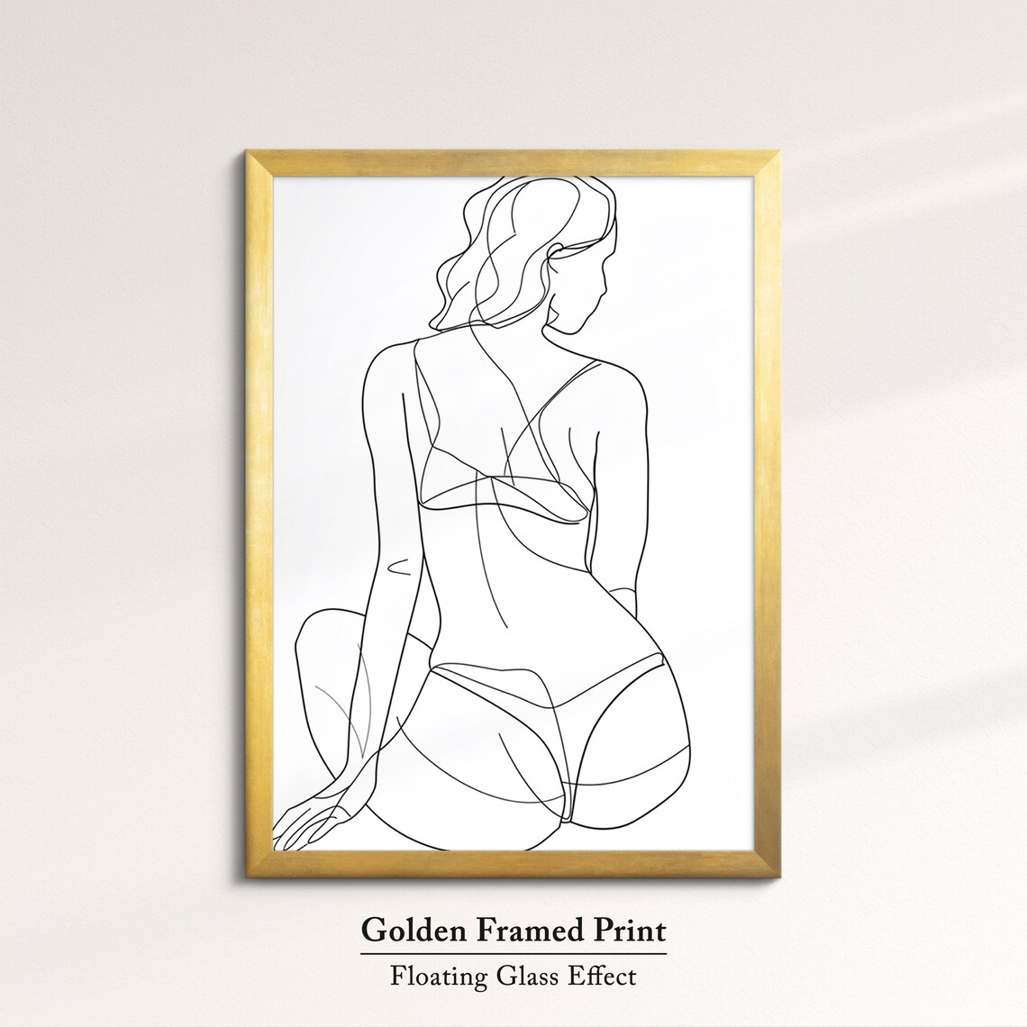 Seated Woman From Behind Minimalist Line Art Drawing Elegant Feminine Wall Art Print - Image 5