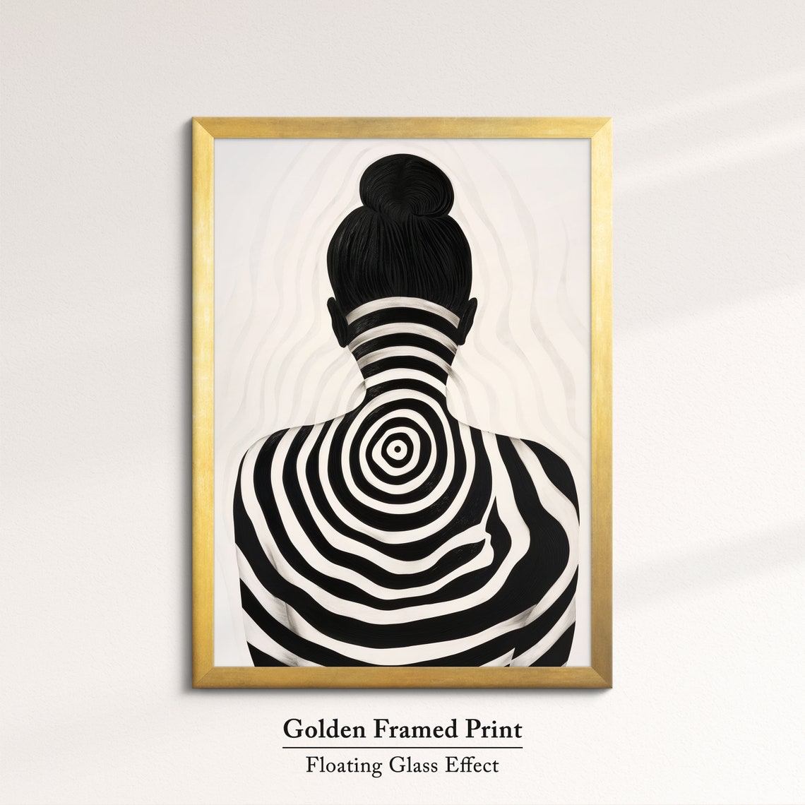 Black And White Spiral Back Body Art Optical Illusion Wall Poster - Image 5