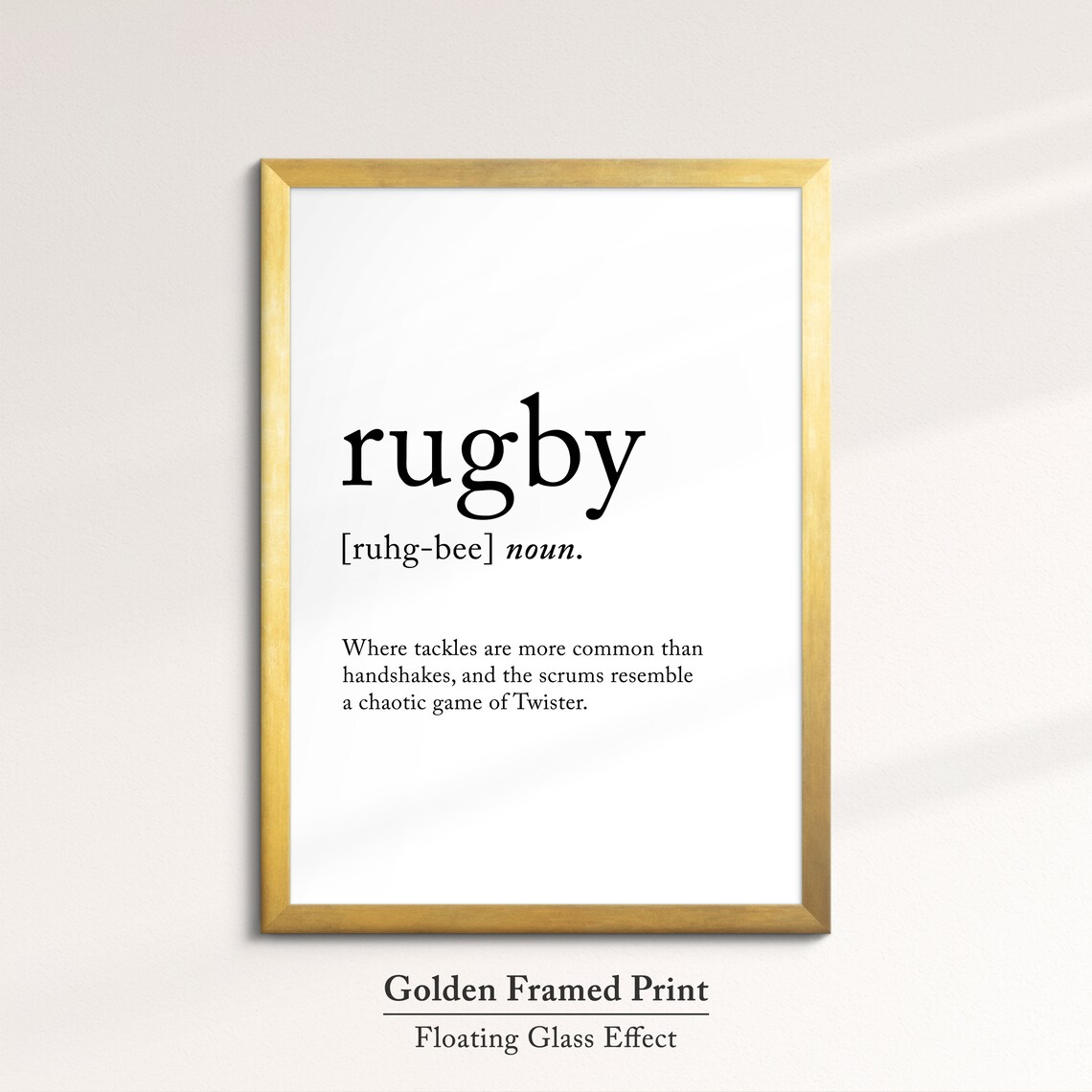 Rugby Definition Dictionary Funny Sports Quote Minimalist Framed Print Framed Wall Art Poster Home Decor Interior Rugby Gift - Image 5