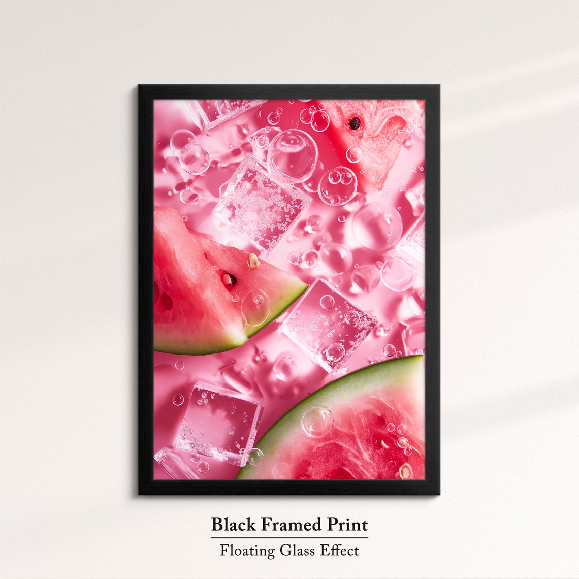 Watermelon Slices And Ice Cubes On Pink Summer Refresh Art Poster - Image 8