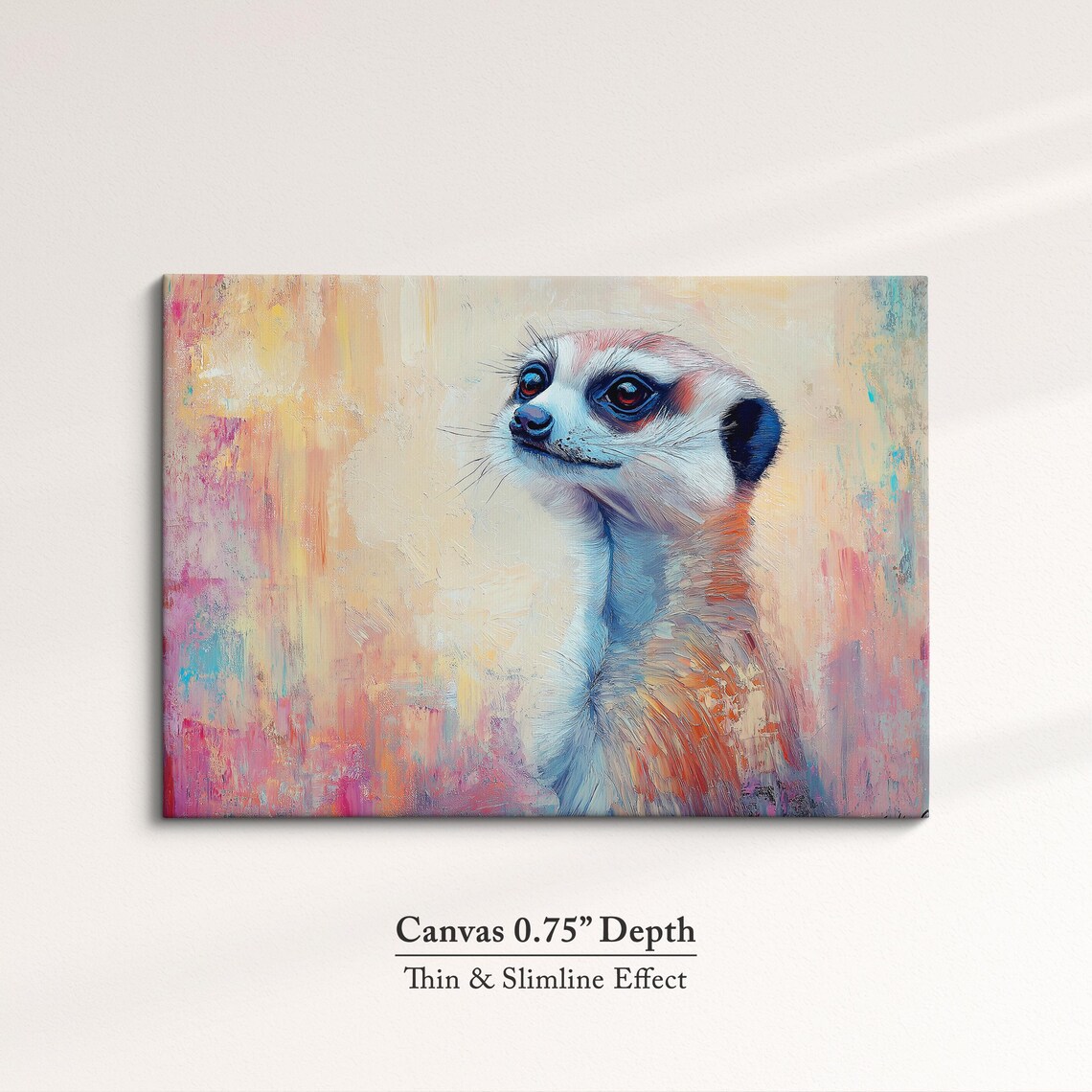 Meerkat Abstract Oil Painting, Animal Wall Art Print - Image 4