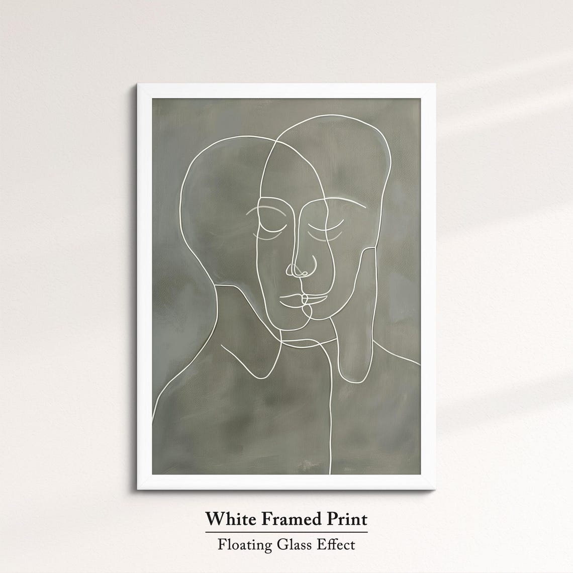 Overlapping Faces Minimalist Line Art Abstract Modern Wall Art Poster - Image 7