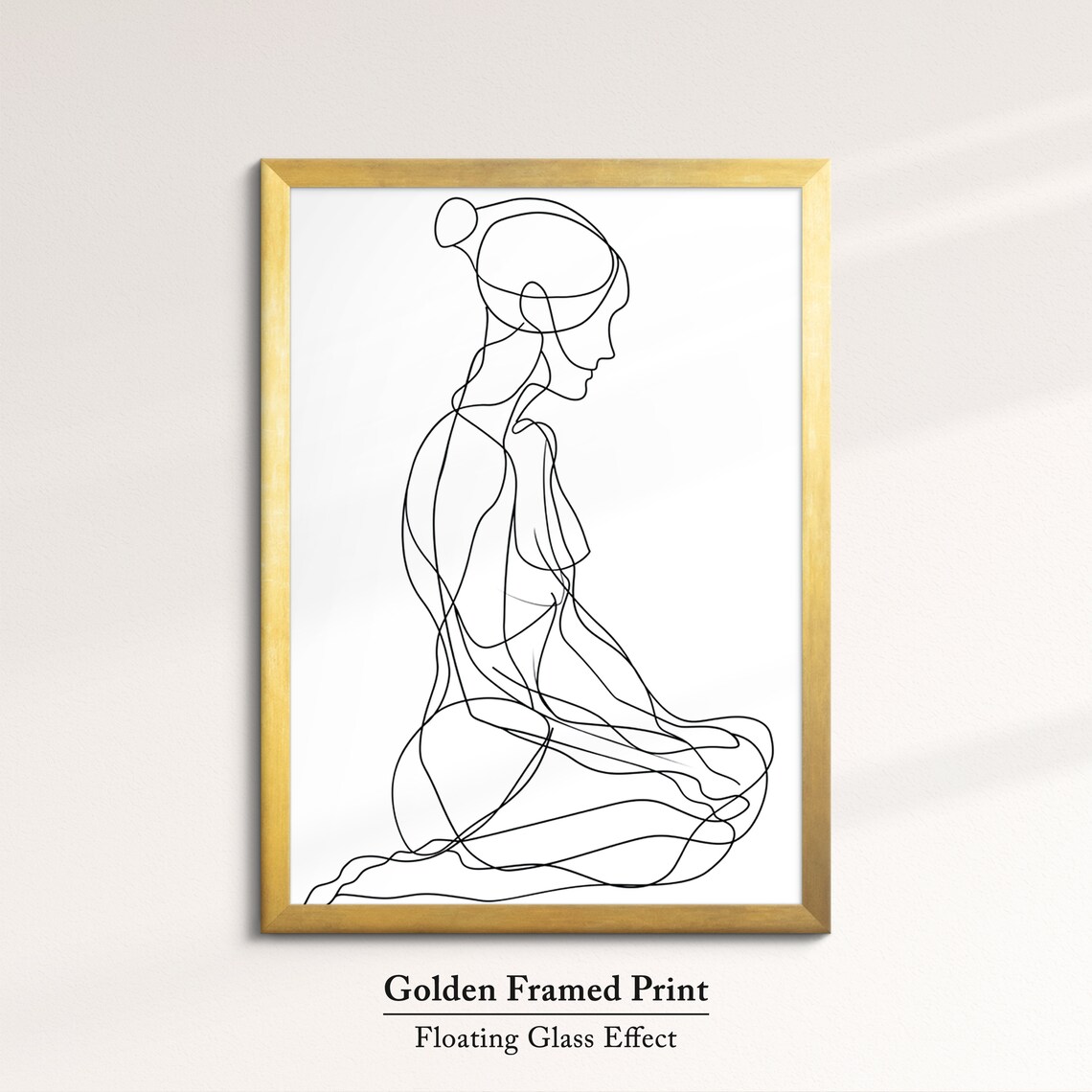 Seated Woman Profile Minimalist Line Art Drawing Modern Feminine Wall Art Print - Image 5