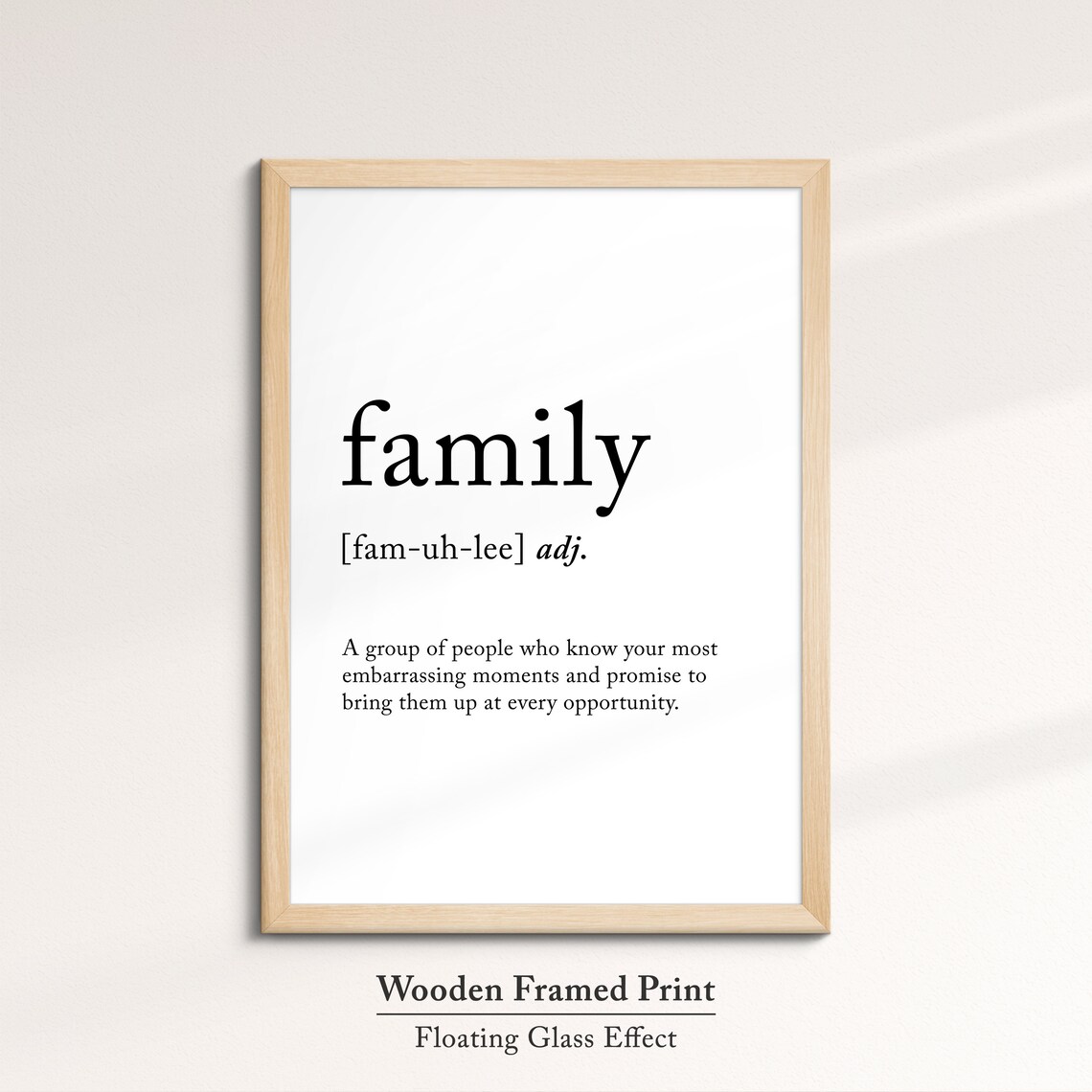 Family Funny Definition Dictionary Quote Minimalist Framed Print Framed Wall Art Poster Home Decor Interior Funny Gifts For Family - Image 6