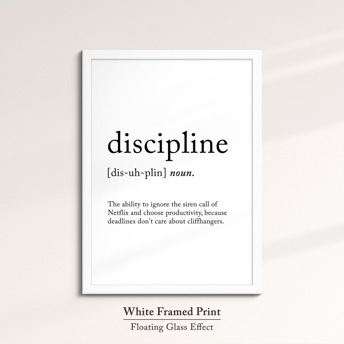 Discipline Funny Definition Dictionary Quote Minimalist Framed Print Framed Wall Art Poster Home Decor Interior Inspirational Gifts - Image 7
