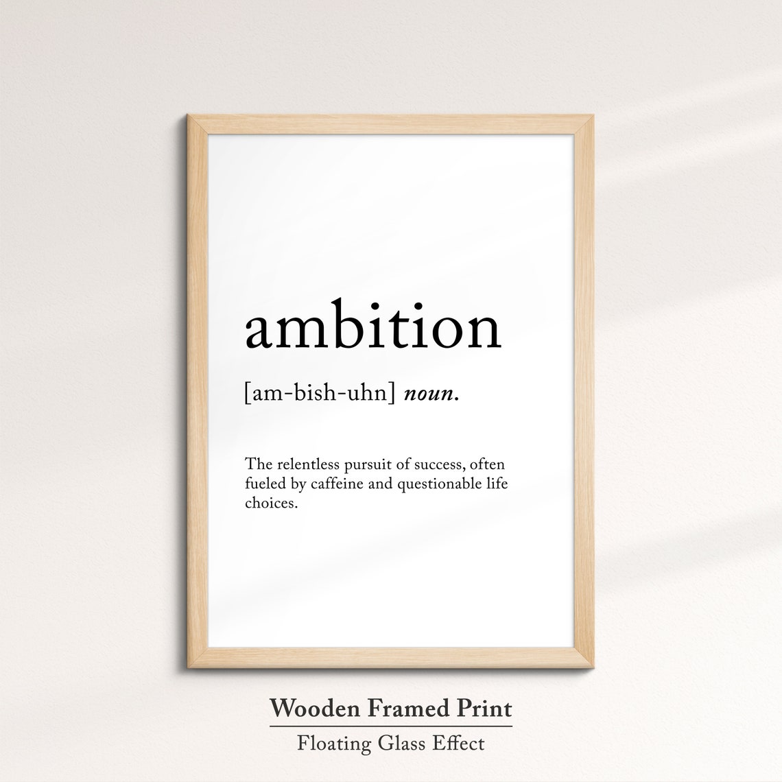 Ambition Funny Dictionary Definition Quote Minimalist Wall Art Poster - Image 6