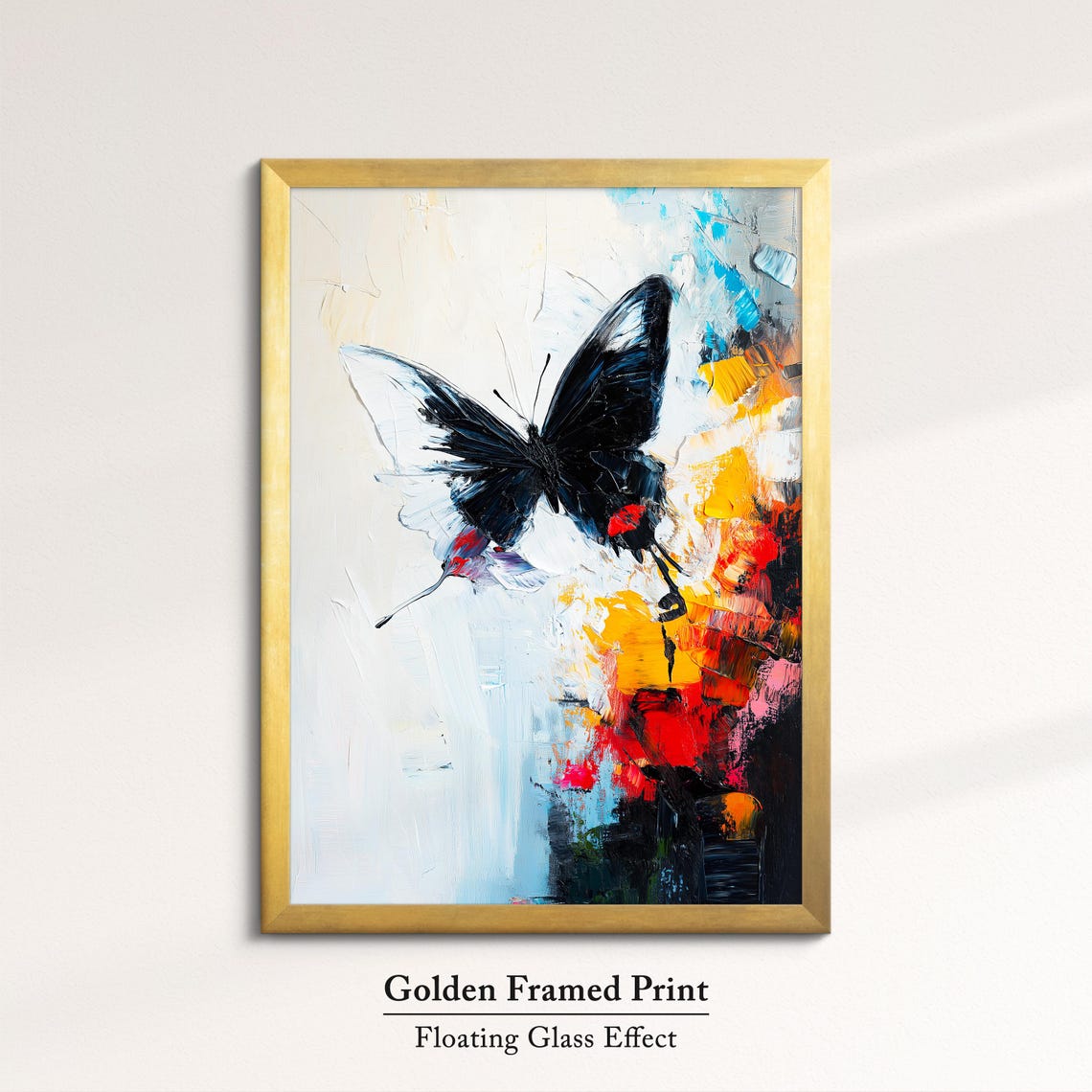 Colorful Butterfly Abstract Oil Painting Framed Print Framed Portrait Wall Art Poster Home Decor Interior Butterfly Lover Gift - Image 5