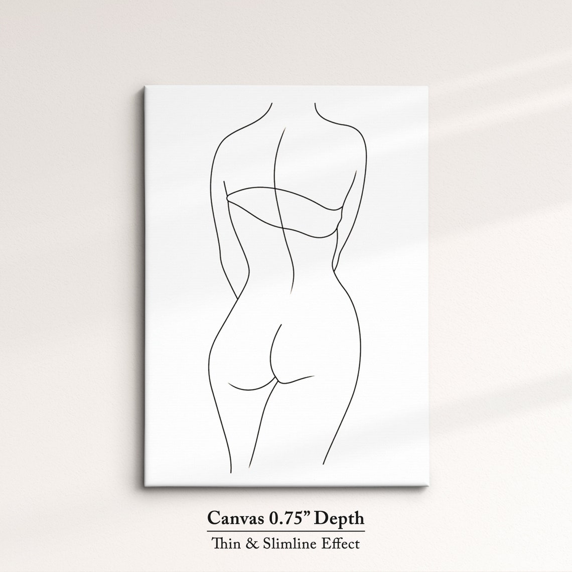Minimalist Woman Body Single Line Art Back Silhouette Wall Poster - Image 4