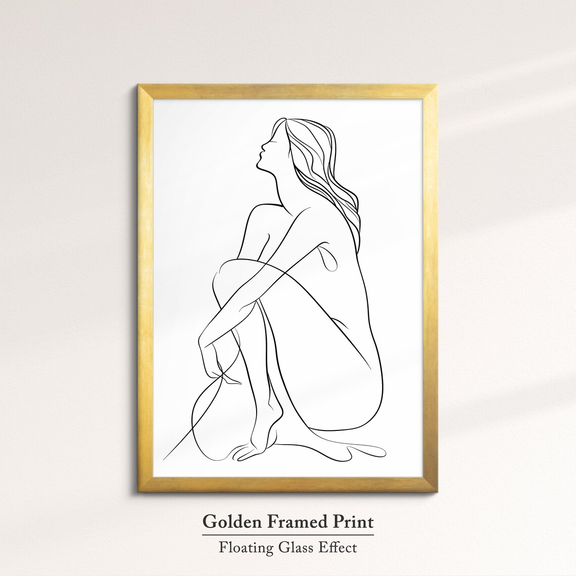 Seated Woman Profile Continuous Line Art Drawing Minimalist Wall Decor Poster - Image 5