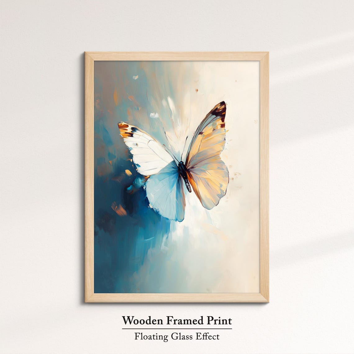Colorful Butterfly Abstract Oil Painting Framed Print Framed Portrait Wall Art Poster Home Decor Interior Butterfly Lover Gift - Image 6