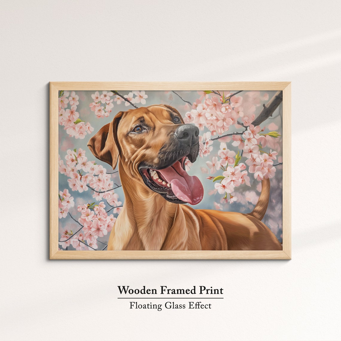 Rhodesian Ridgeback Smiling In Cherry Blossoms Happy Spring Dog Poster - Image 6