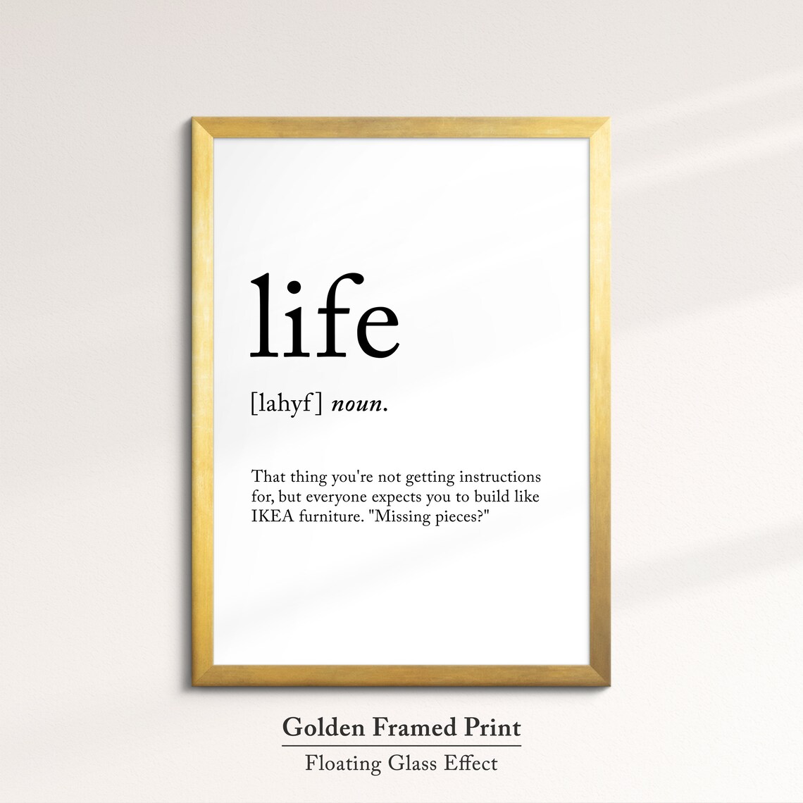 Life Minimalist Definition Quote Word Art Framed Print Framed Female Wall Art Lady Poster Feminine Home Decor Gifts For Her - Image 4