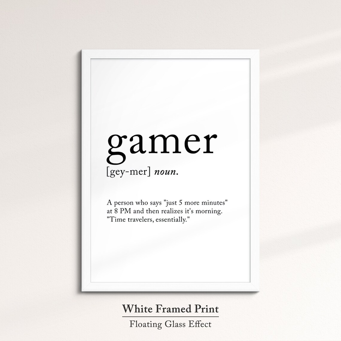 Gamer Minimalist Definition Quote Word Art Framed Print Framed Female Wall Art Lady Poster Feminine Home Decor Gifts For Her - Image 7