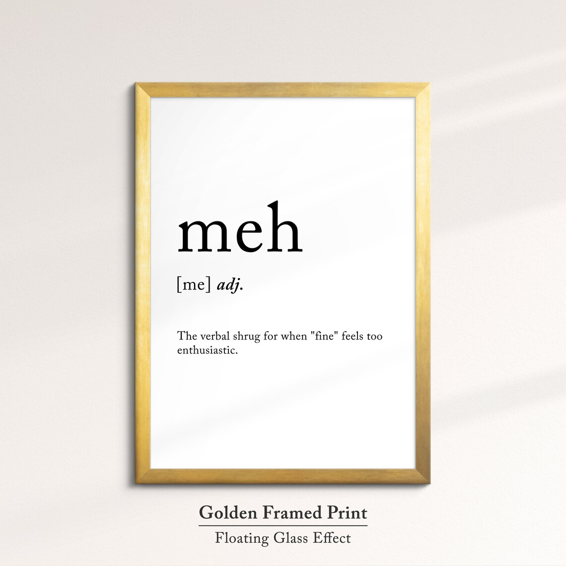Meh Minimalist Definition Quote Word Art Framed Print Framed Female Wall Art Lady Poster Feminine Home Decor Gifts For Her - Image 4