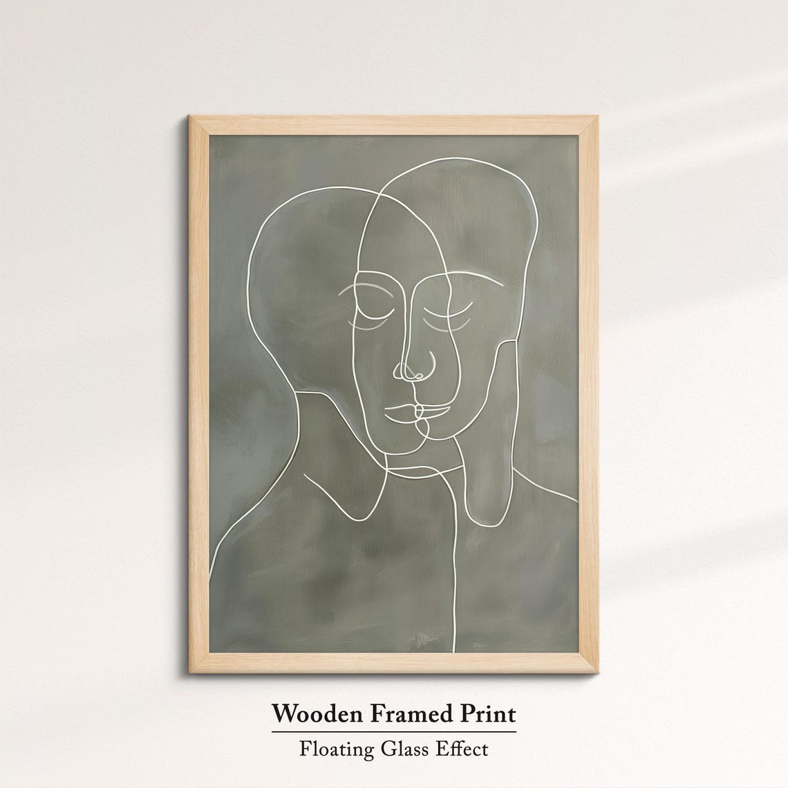 Overlapping Faces Minimalist Line Art Abstract Modern Wall Art Poster - Image 6