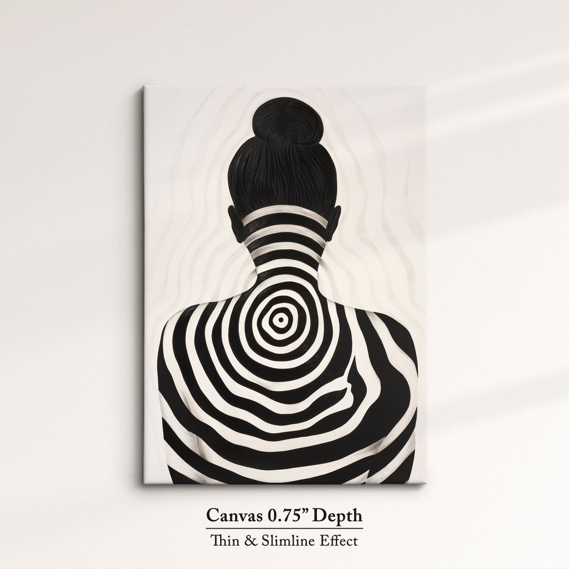 Black And White Spiral Back Body Art Optical Illusion Wall Poster - Image 4