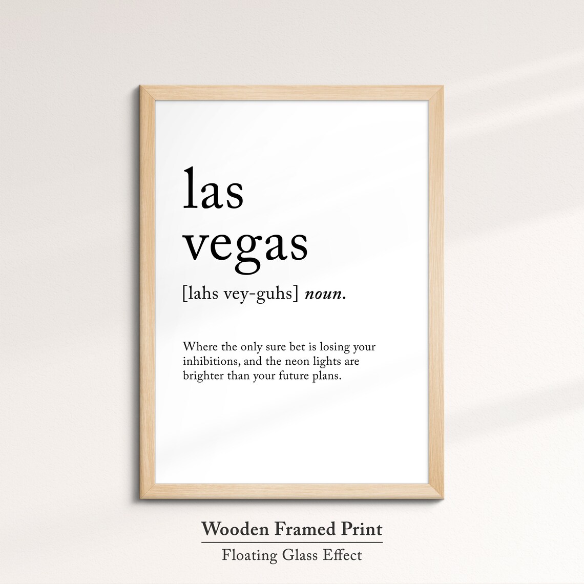 Las Vegas Dictionary Definition Funny Neon Lights Quote Wall Poster - Image 6