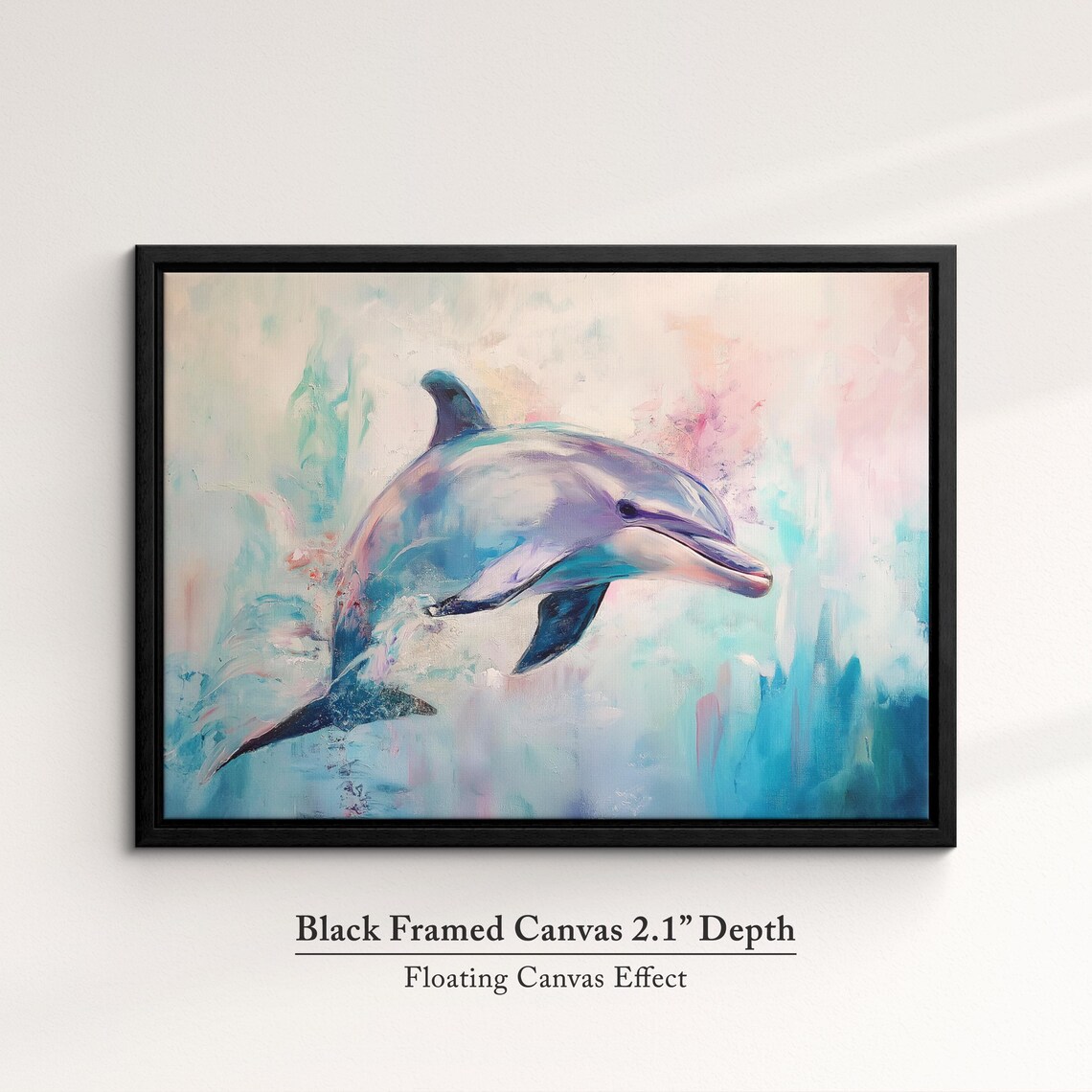 Dolphin Abstract Oil Painting, Animal Art Print - Image 2