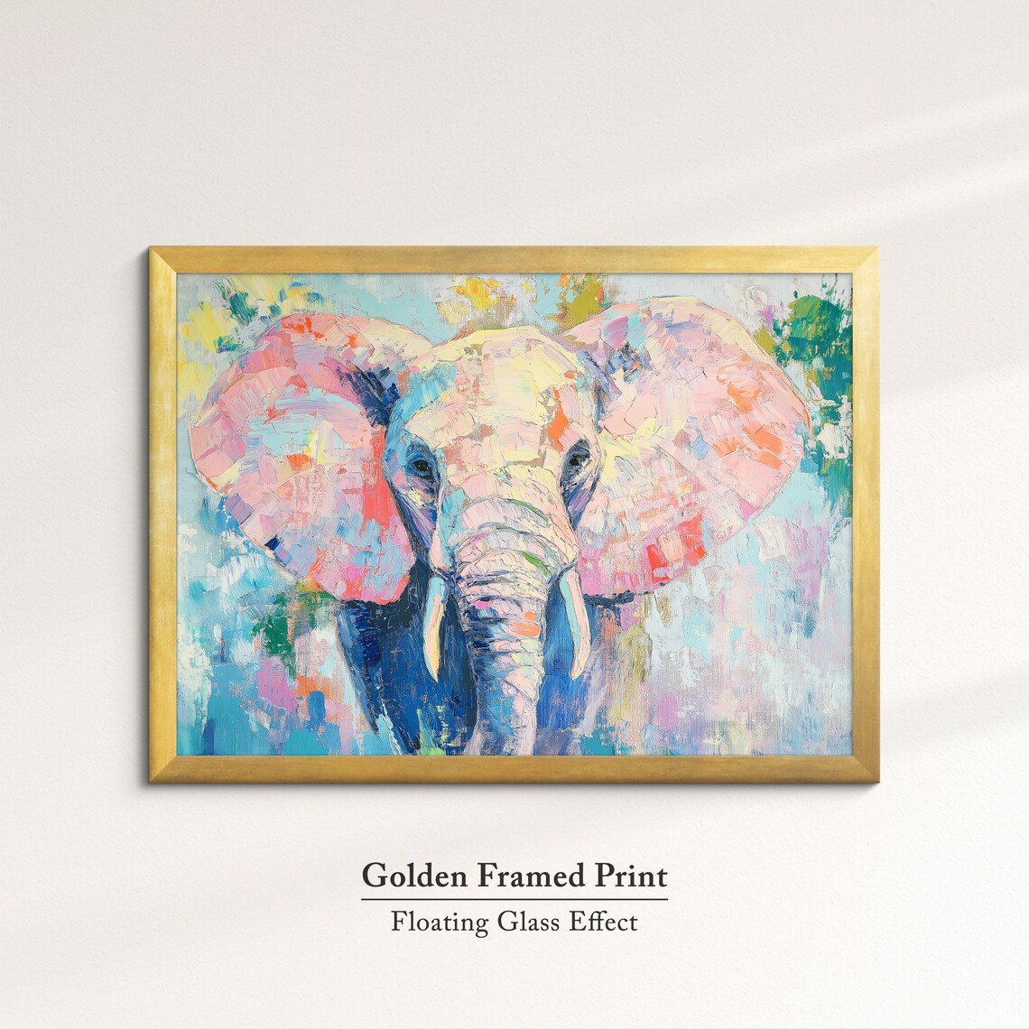 Elephant Abstract Oil Painting, Animal Art Print - Image 5