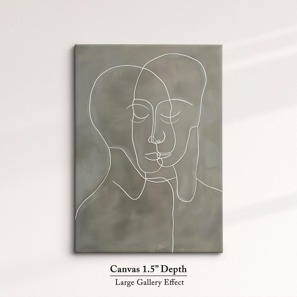 Overlapping Faces Minimalist Line Art Abstract Modern Wall Art Poster - Image 3