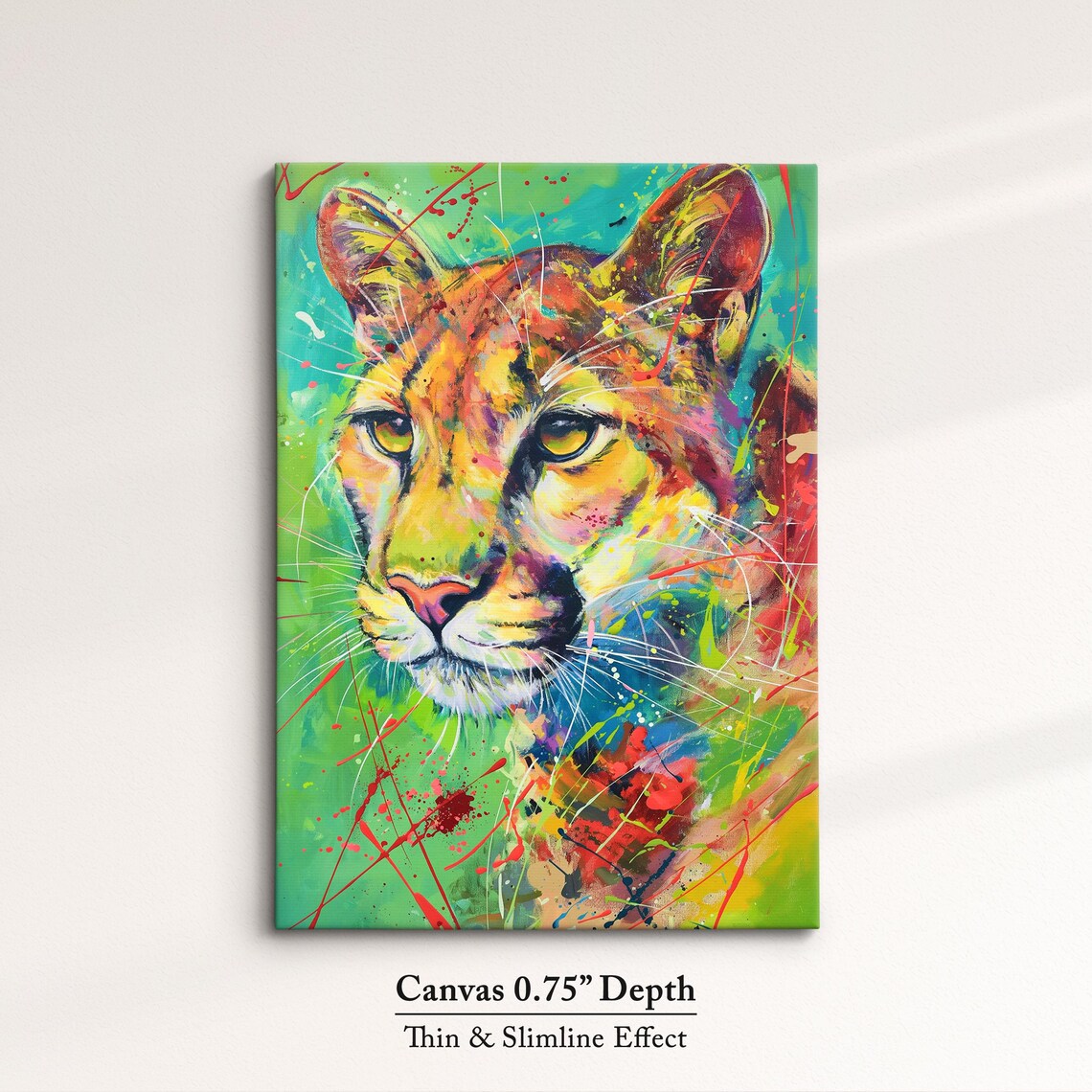 Colorful Lioness Face Pop Art Painting Vibrant Splatter Wildlife Wall Art Poster - Image 4