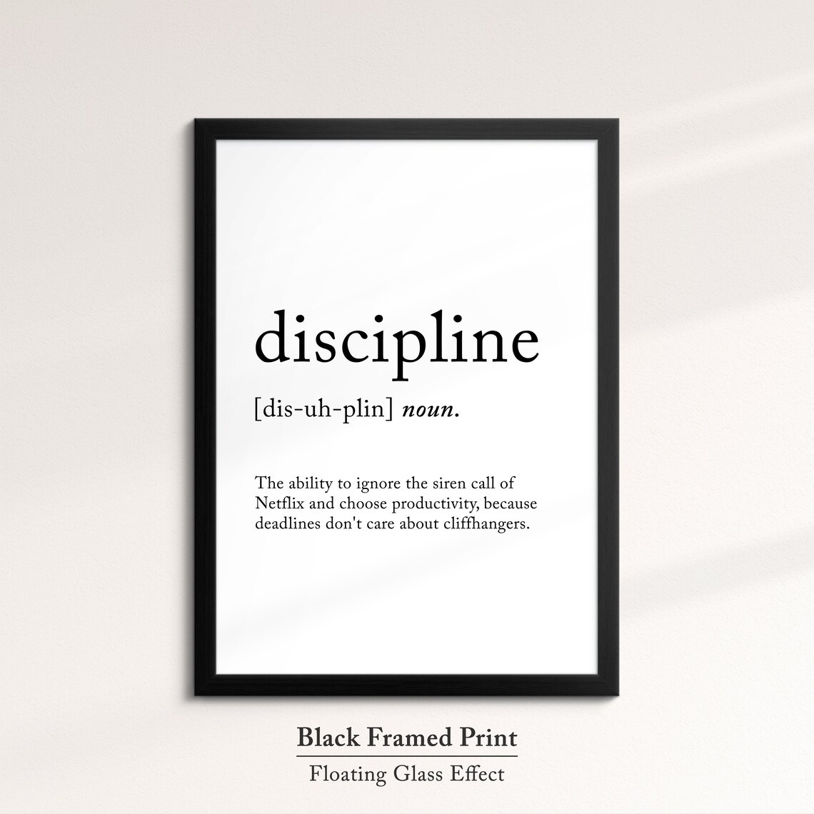 Discipline Funny Definition Dictionary Quote Minimalist Framed Print Framed Wall Art Poster Home Decor Interior Inspirational Gifts - Image 8