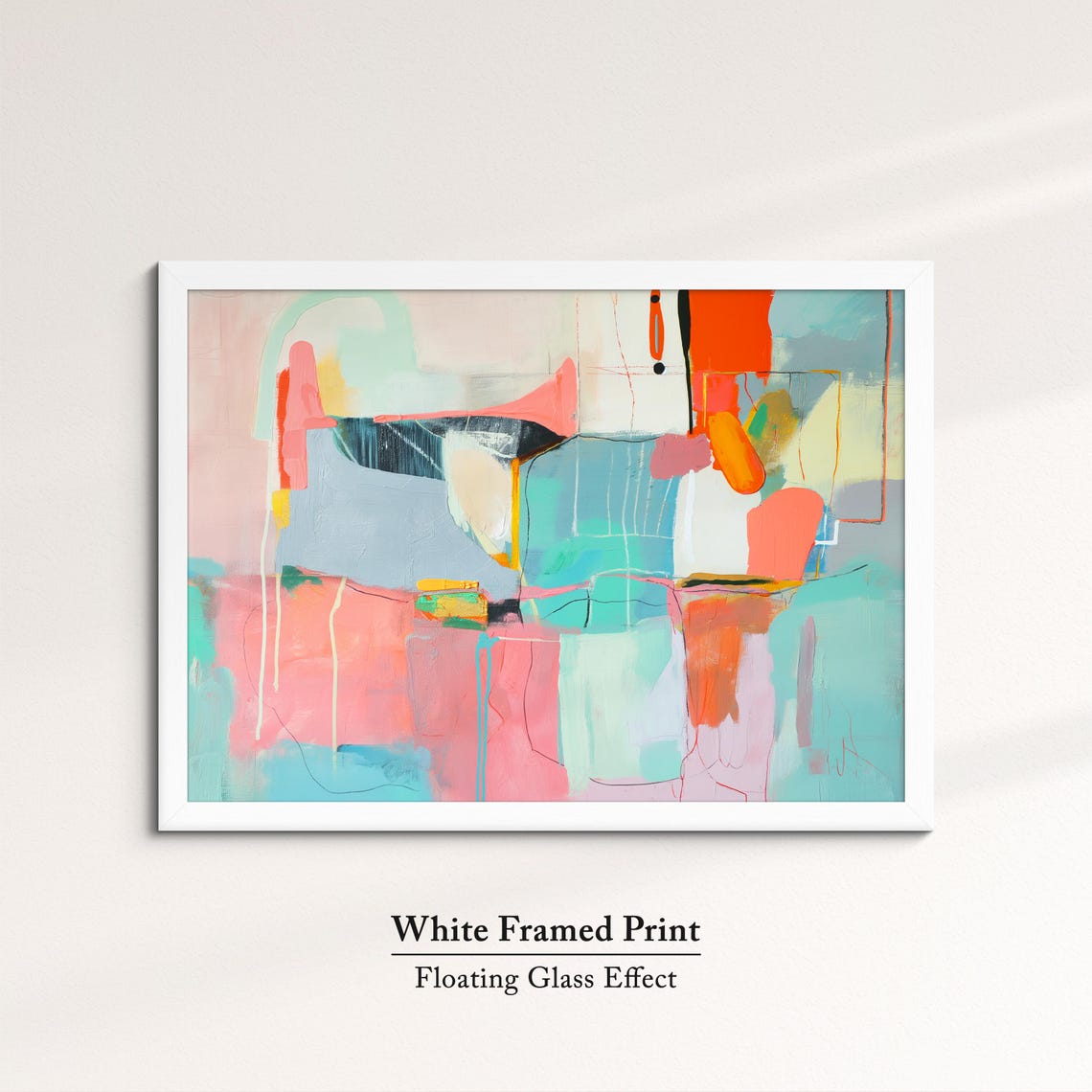 Pastel Abstract Geometric Blocks Pink Blue Minimalist Modern Art Print - Image 7