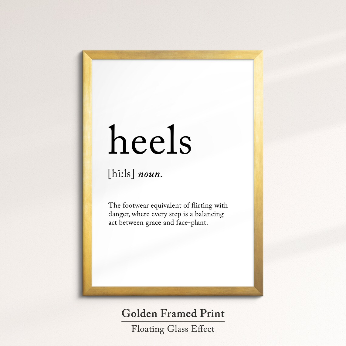 Heels Dictionary Definition Funny Shoes Quote Minimalist Wall Poster - Image 5
