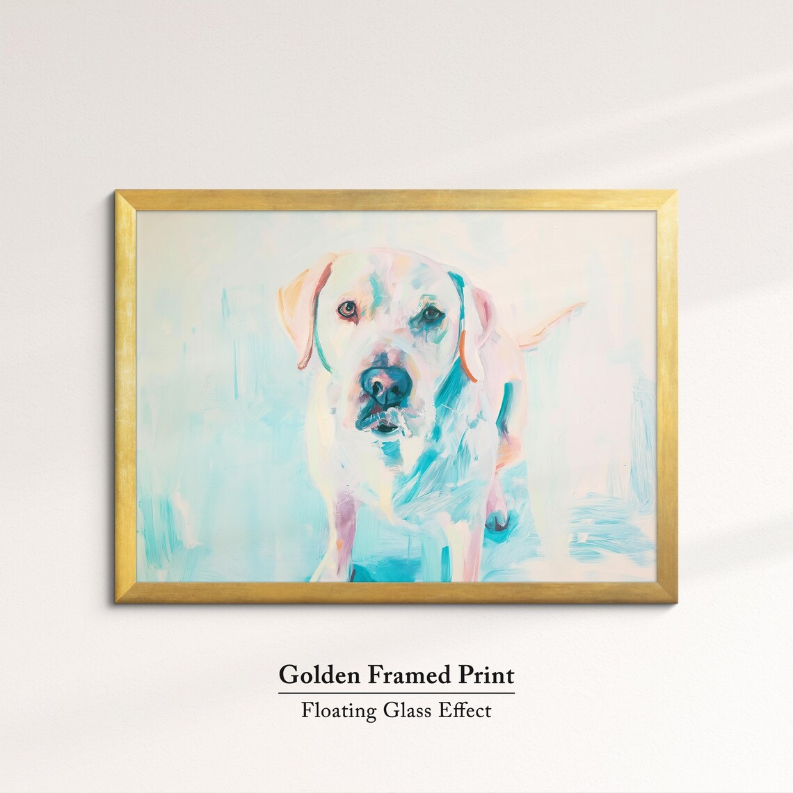 Golden Retriever Soft Pastel Abstract Portrait Painting Dog Poster - Image 5