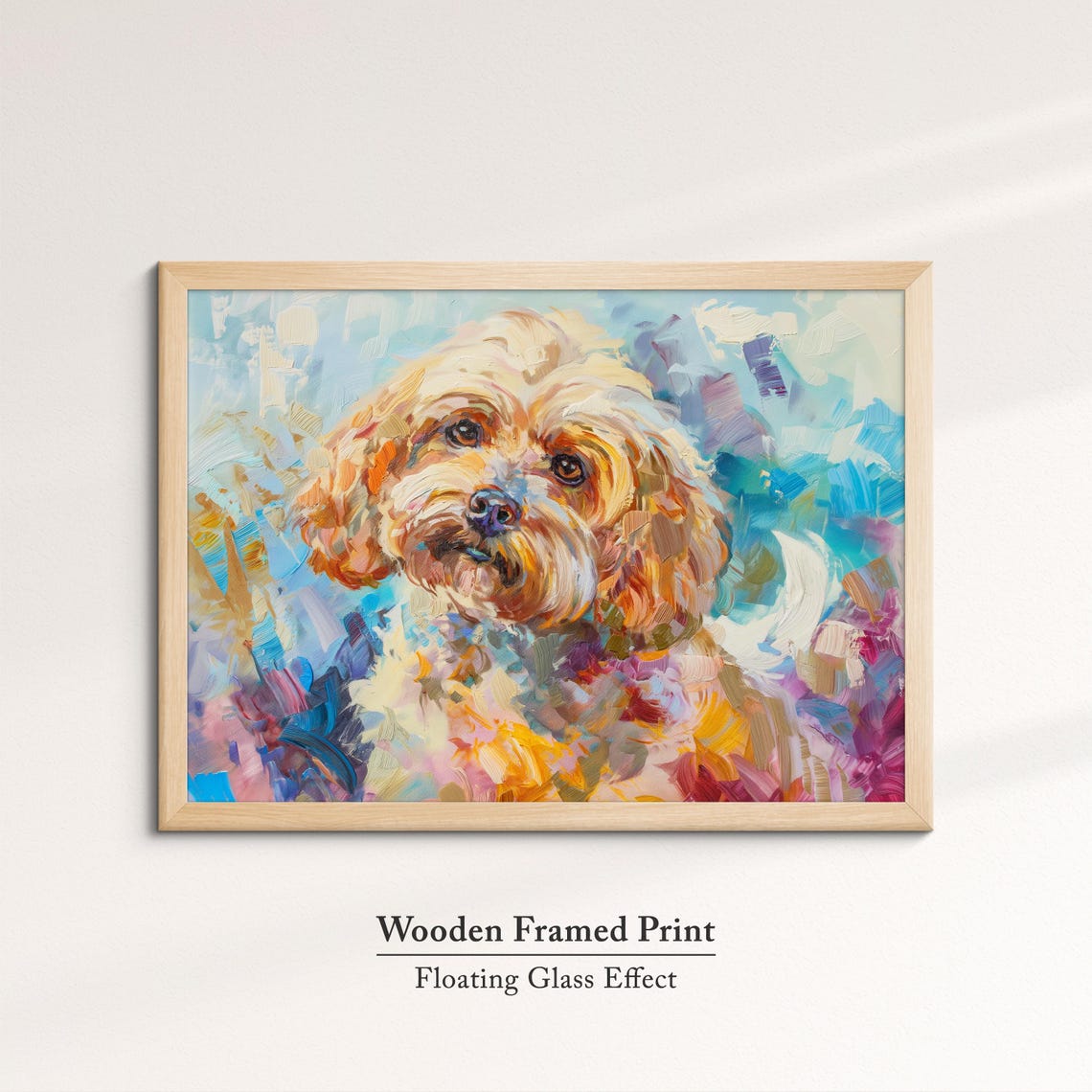 Cockapoo Face Front Cream Apricot Coat Colorful Abstract Dog Poster - Image 6