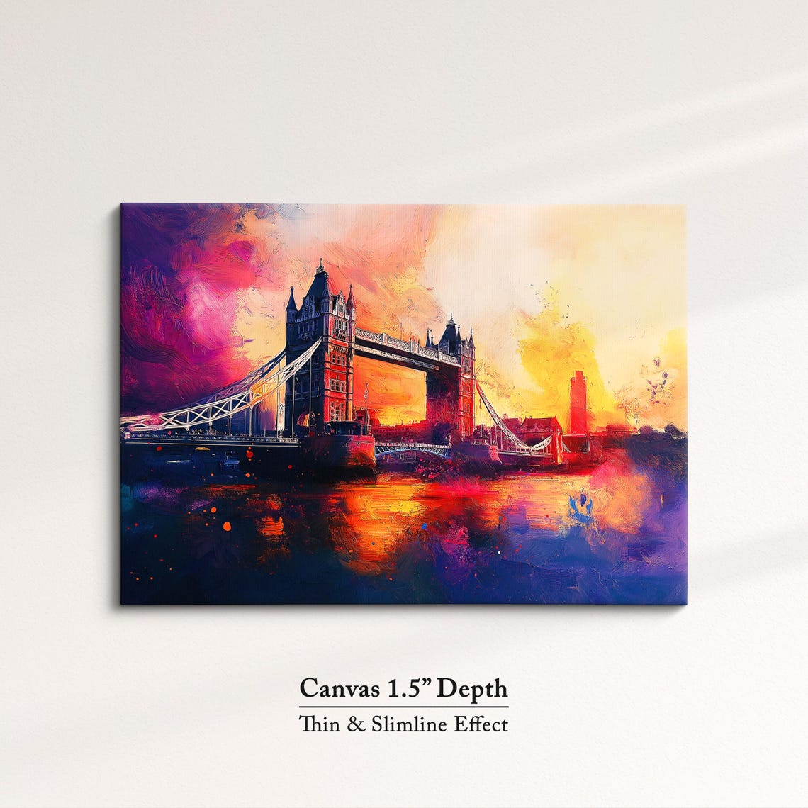 London Tower Bridge Dramatic Sunset Magenta Sky Thames Night Poster - Image 3