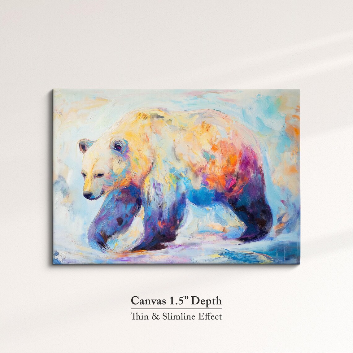 Polar Bear Colorful Abstract Oil Painting Walking Arctic Art Wall Poster - Image 3