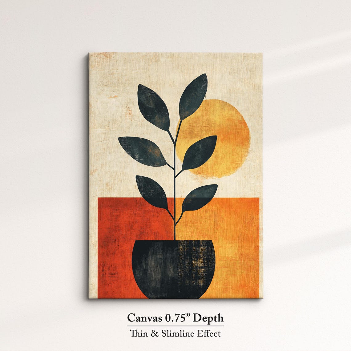 Boho Potted Plant Abstract Terracotta Sun Minimalist Wall Poster - Image 4