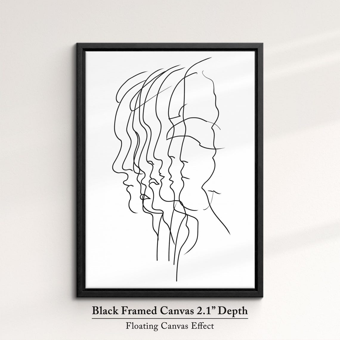 Minimalist One Line Face Drawing Abstract Female Profiles Wall Art - Image 2