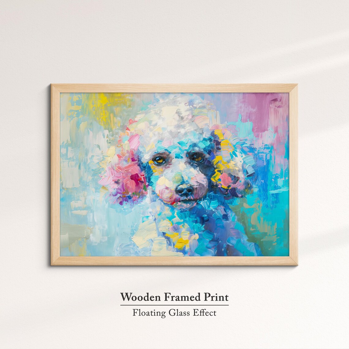 Colorful Abstract Poodle Puppy Oil Painting Pastel Art Poster - Image 6