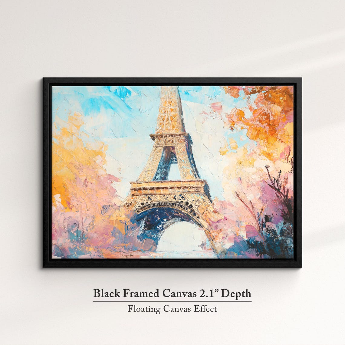 Eiffel Tower Paris Autumn Trees Vibrant Impressionist Travel Poster - Image 2