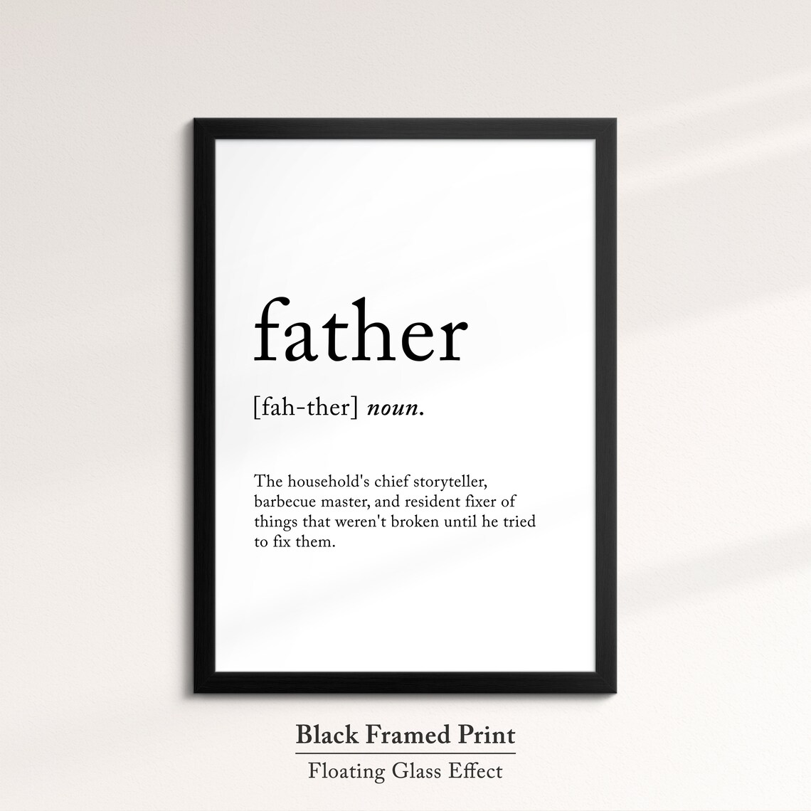 Father Funny Definition Dictionary Quote Minimalist Framed Print Framed Wall Art Poster Home Decor Interior Funny Gifts For Dad - Image 8
