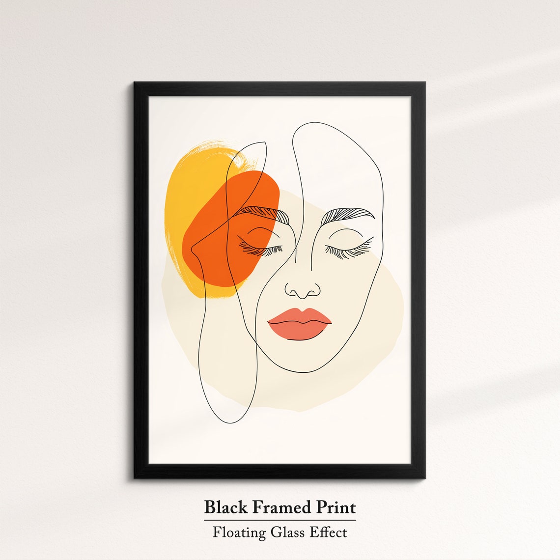 Abstract Woman Face Line Art Modern Minimalist Warm Tone Wall Art - Image 8