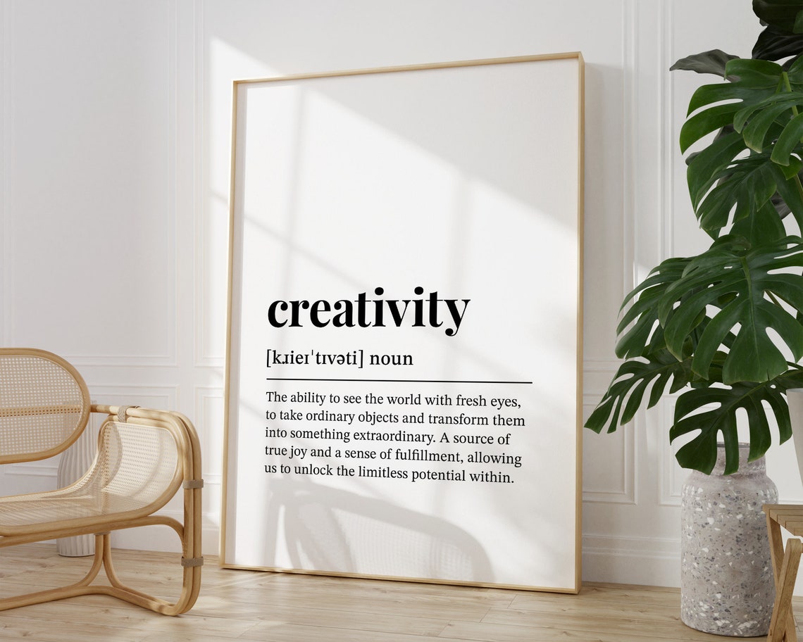 Creativity Definition Dictionary Art Studio Inspirational Poster