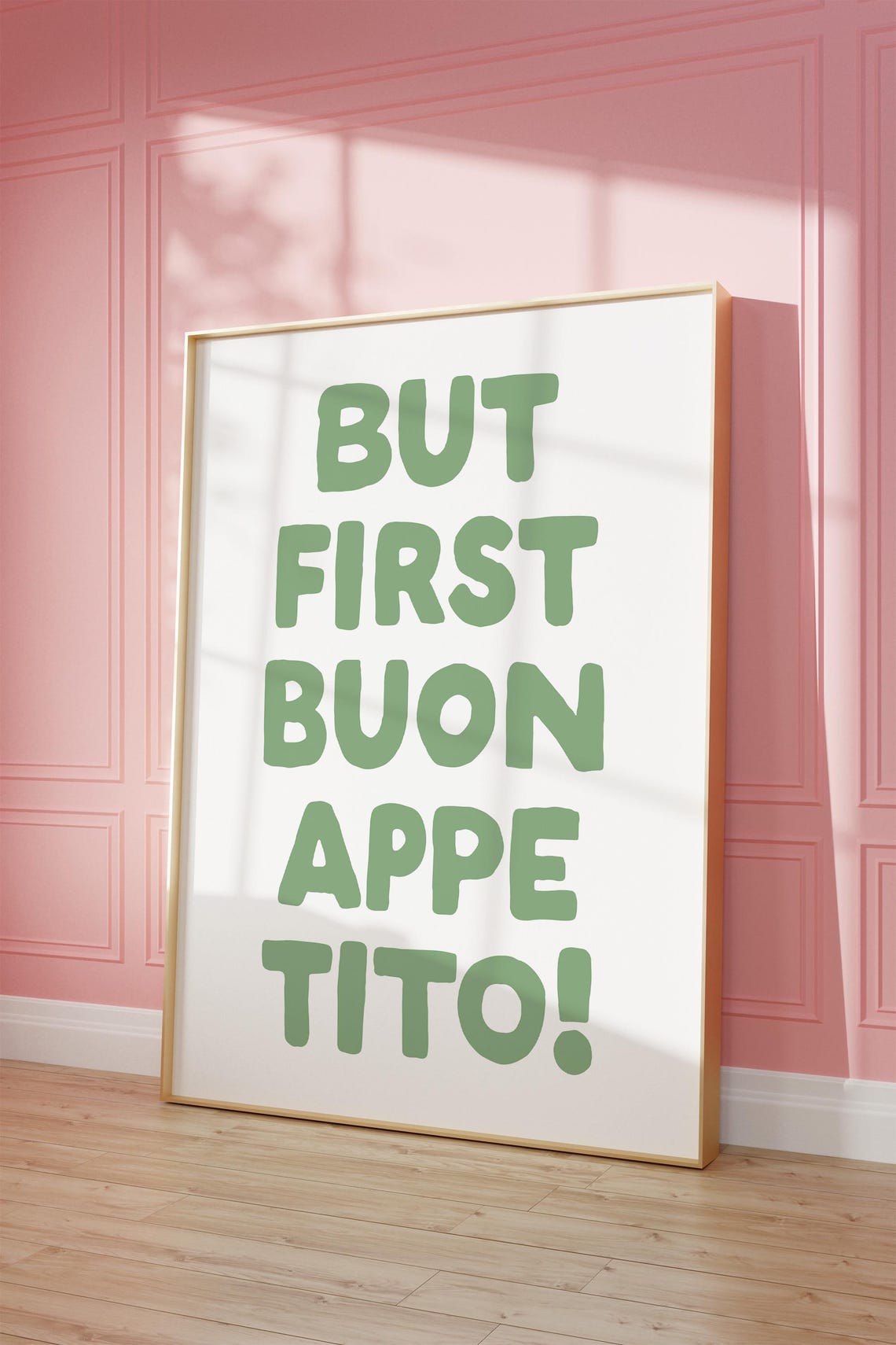 But First Buon Appetito Sage Green Italian Kitchen Quote Poster - Image 2