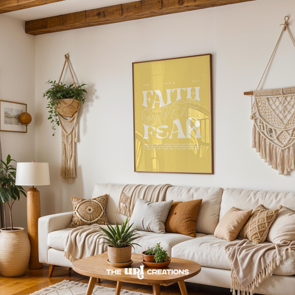 Faith Over Fear Christian Bible Verse Art Print - Image 2