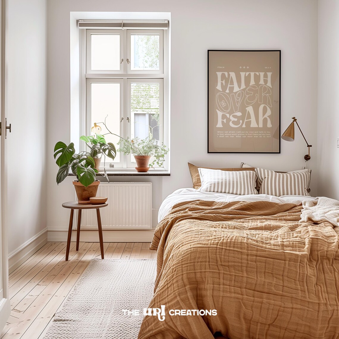 Faith Over Fear Christian Minimalist Bible Verse Poster - Image 2