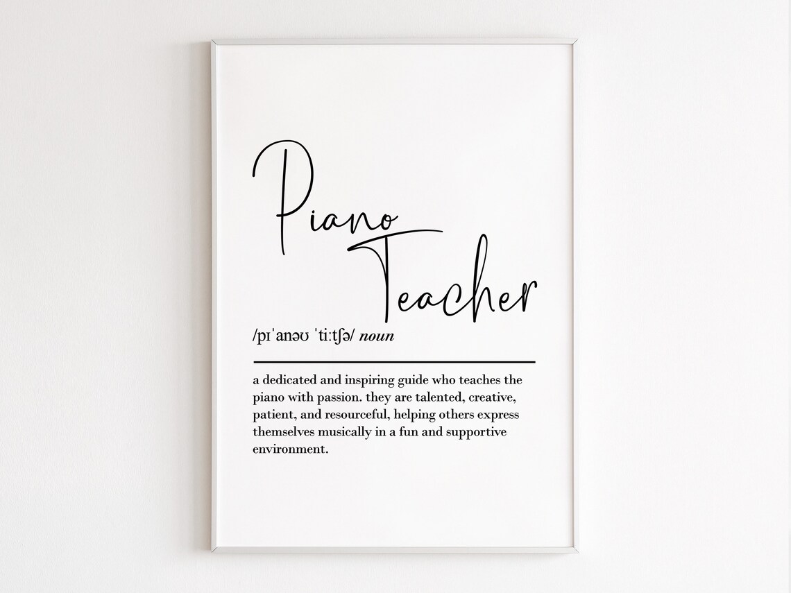 Piano Teacher Definition Music Teacher Gift Art Print