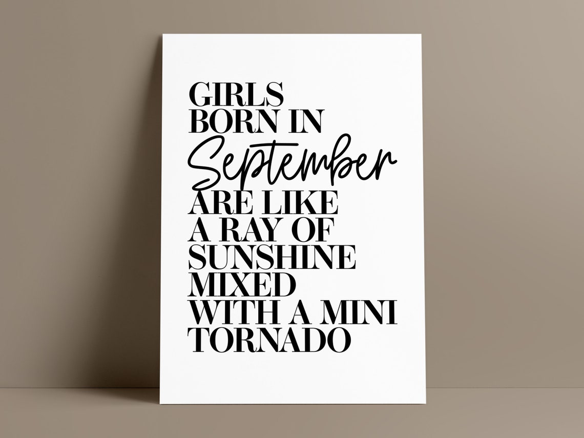 Girls Born In September Ray Of Sunshine Mini Tornado Birthday Poster - Image 2