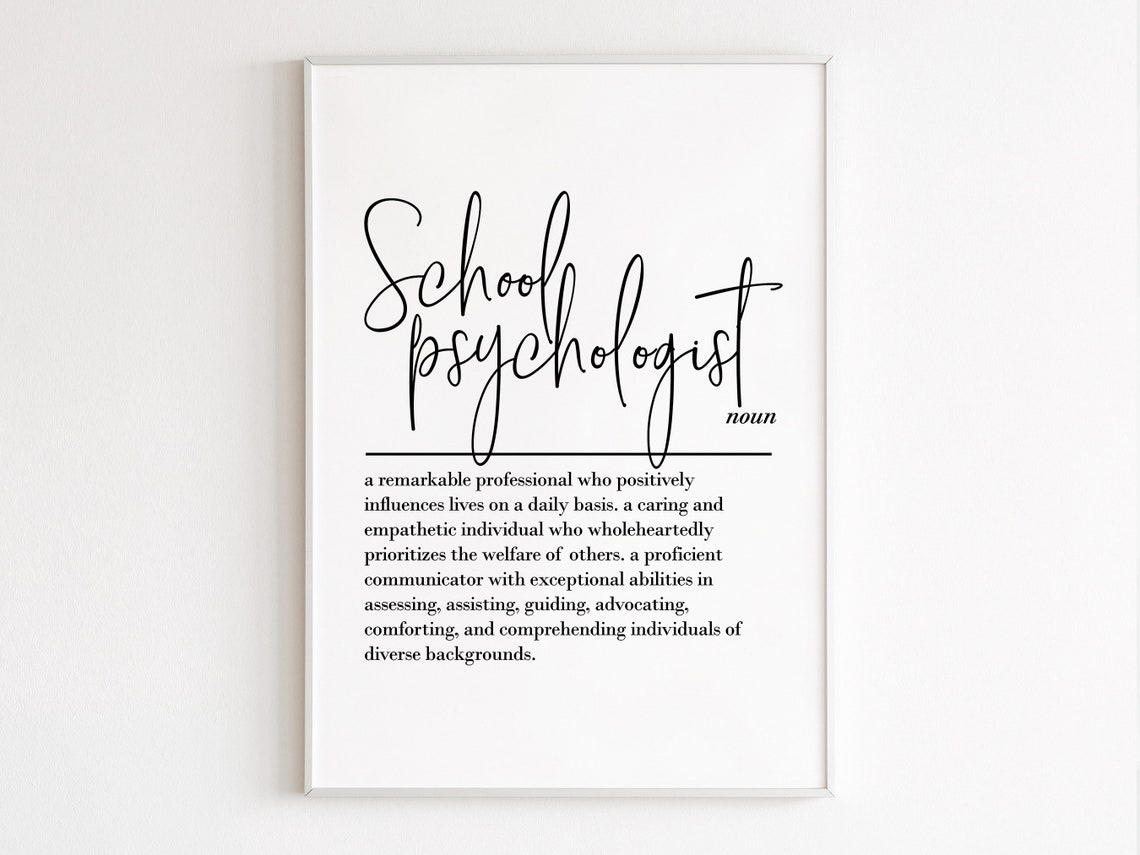 School Psychologist Definition Dictionary Style Appreciation Poster