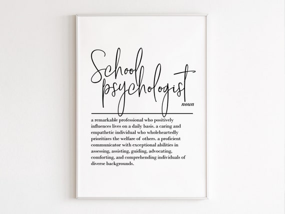 School Psychologist Definition Wall Art School Counselor Gift Thank You Gift Birthday Gift For Her