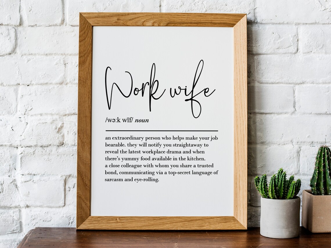 Work Wife Definition Gift, Office Friendship Art Print