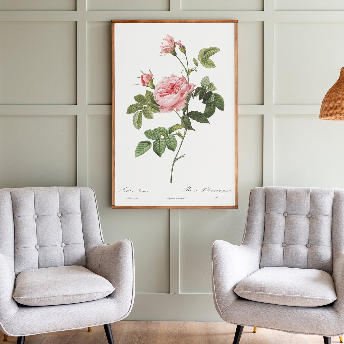 Pink Rose Floral Art Print, Living Room Decor - Image 2